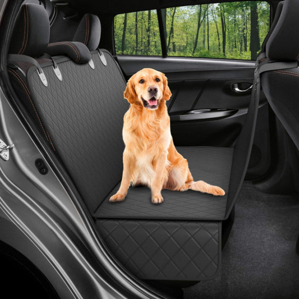 Dog Car Seat Cover Hammock – Waterproof Pet Travel Mat with Mesh Window & Zippered Sides