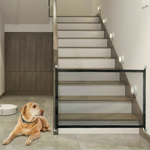 Portable Pet Safety Gate – Mesh Barrier for Doors & Stairs