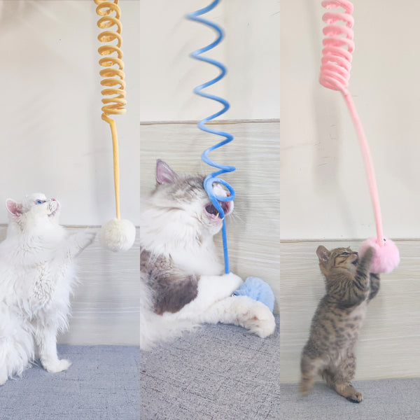 Interactive Spring Cat Toy with Suction Base