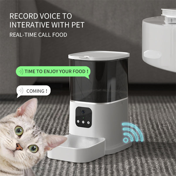 Smart Pet Automatic Feeder – 6L WiFi Cat & Dog Food Dispenser with App Control & Voice Recorder