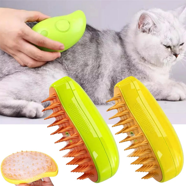 3-in-1 Electric Steam Pet Brush - Professional Grooming Tool for Dogs & Cats
